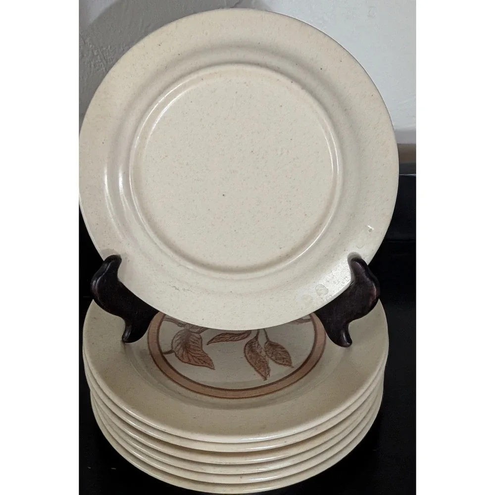 Vintage Anchor Hocking Wild Cherry Ironstone Salad/Dessert Plates Set‎ of Seven